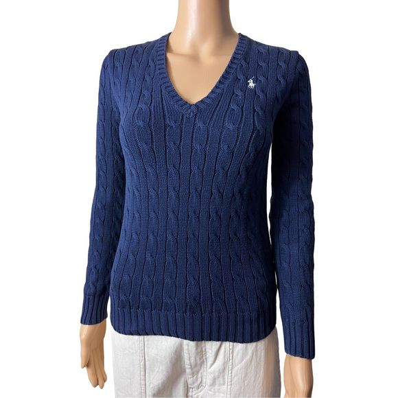 Ralph Lauren Sweaters - Ralph Lauren Sport Women's Navy Cable Knit Pullover Sweater Size Small